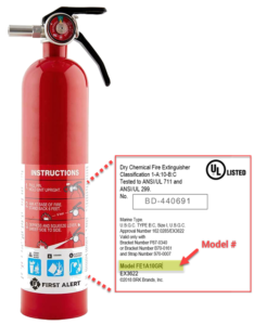 How to find the serial number date on a fire extinguisher